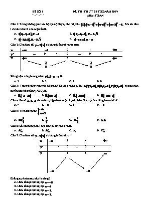 Đề thi thử THPT Quốc gia môn Toán năm 2019 - Đề số 1 (Có đáp án)